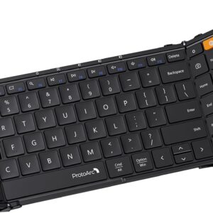 ProtoArc XK01 Full-Size Foldable Bluetooth Keyboard for Travel, Black